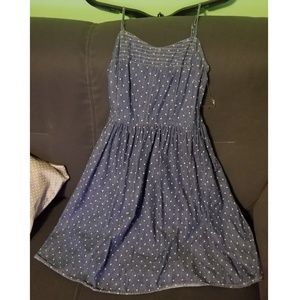 Sonoma Navy sleeveless polka dot dress size small